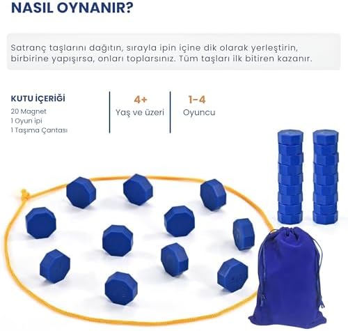 Alternative view of Manyetik Satranç Seti Eğlenceli Mıknatıslı Masa Oyunu (20 Parça Manyetik Taş) Manyetik Bloklar, Strateji Odaklı Kutu Oyunları - Aile Oyunu - Eğitici Mıknatıslı Oyuncak