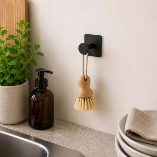 Alternative view of Tekli Yapışkanlı Metal Siyah Askı, Delmeden Duvara Monte Havlu Askısı, Çanta Askısı, Mutfak Banyo Askısı, Paslanmaz Yapışkanlı Duvar Askısı, Modern Kare Tabanlı Askı Aparatı