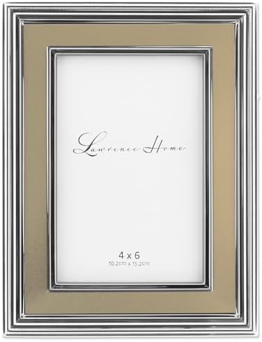 (10cm by 15cm) - 10cm by 15cm Silver Plated Metal Picture Brushed Gold Inner Panel