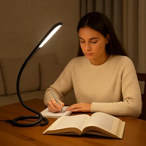 Alternative view of USB LED Masa Lambası – 14 Ledli, 3 Kademeli Dokunmatik Işık, Esnek Boyunlu Kitap Okuma & Çalışma Lambası