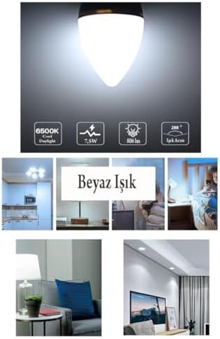 6W Led Mum Ampul Beyaz Işık 6500K 3 Adet - E14