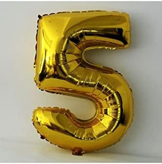 Alternative view of 5 Rakamlı 16 İnç Gold Renk Folyo Balon 36 CM (Altın)