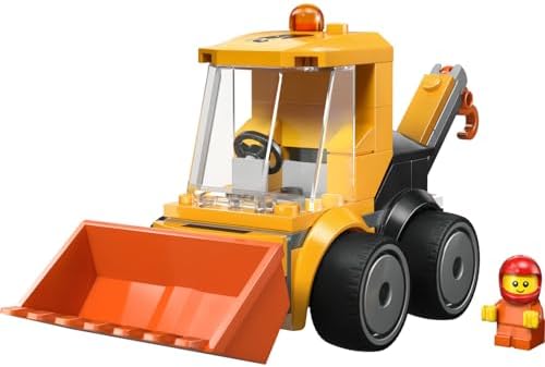 City Araçlar - İnşaat Yükleyicisi 60483 – 5 Yaş ve Üzeri Erkek ve Kız Çocuklar için İnşaat İşçisi Minifigürü İçeren Yaratıcı Oyuncak Yapım Seti, Çocuklar için Eğlenceli Hediye Fikri (61 Parça) - Görsel 3