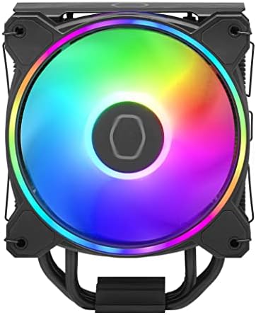 Cooler Master Hyper 212 Halo CPU Lavabo - Siyah Alüminyum Kaplama, Kanatlı 4 Isı Sürekli Doğrudan Temas Borusu, MF120 Halo2 ARGB Fan, ARGB Algılama, LGA1700 ve AM5 Desteği - Siyah