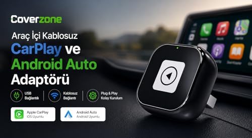 Alternative view of Araç İçi Kablosuz CarPlay ve Android Auto Adaptörü USB Bağlantılı Bluetooth ve WiFi Destekli Plug & Play Kolay Kurulum iOS ve Android Uyumlu Araç Multimedya Dönüştürücü | ZR1259