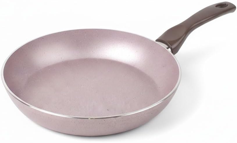 Buz 24 cm Tava - Shadow Krem Kırçıl Granit Efektli Yanmaz Yapışmaz Günlük Kızartma ve Omlet Tavası