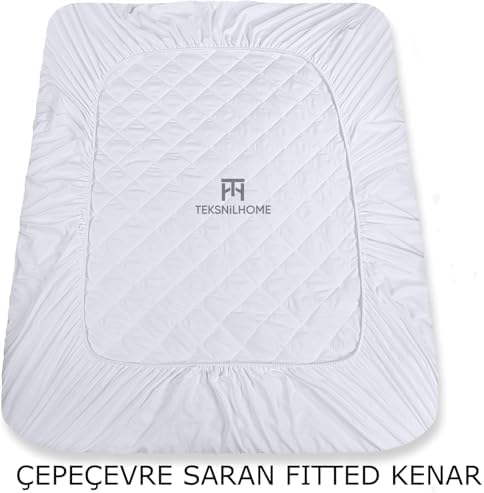 TeksNil Home%100 Mikrofiber Kapitone Yatak Koruyucu Alez Full Kenar Çarşaf Fitted Tek Çift Battal Bebek 60 X 120