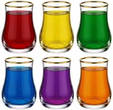 Lüks Kahve Yanı Su Bardağı - 6'lı Set -  Kesim Cam Likör Bardağı - Ayaklı Şık Sunum Bardağı - Kahve Yanı İkramlığı 60 ml