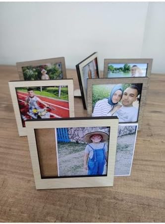Miracix 6 Adet Ahşap Polaroid Mini Fotoğraf Çerçevesi - 9x9cm Çok Renkli 8 x 8 - Görsel 2