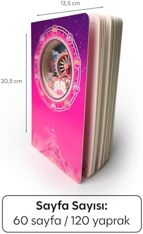 Dönme Dolap Temalı 3D Stereo Katmanlı Oyma Sayfalı Defter Ajanda Bloknot 20,8 x 14 cm 120 Yaprak