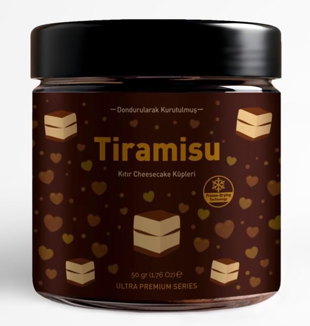 VIENTO Dondurularak Kurutulmuş Tiramisu Freeze-Dry Teknolojisi, Kıtır Atıştırmalık, Uzun Raf Ömürlü, Tekli Paket