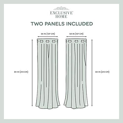 Alternative view of Exclusive Home Curtains - EH7920-02 2-X84G Modo Metalik Geometrik Pencere Perde Paneli Çifti Gromet Üst, 54x84, Siyah İnci, 2 Adet