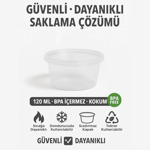 Alternative view of Jouis Saklama Kabı Sos 50 Adet 120 ml – 4 oz Kemik Suyu, İlik Suyu, Anne Sütü, Sos ve Püre Dondurucu Uyumlu Buzluk Kabı, Sızdırmaz Kapaklı (BPA İÇERMEZ - KALİTELİ)