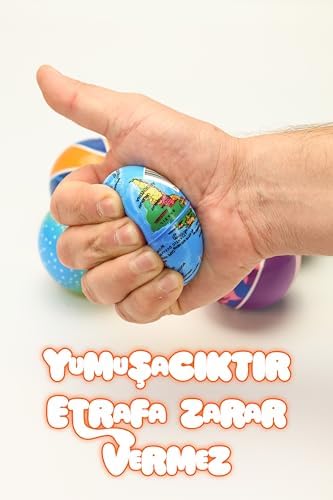 3 Adet Stres Topu PU Eğitici Avuç Güçlendirici Kedi Oyuncağı Yumuşak No Stres Toy Ball Top 6 cm - Görsel 3