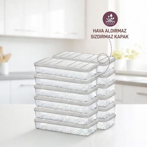 Alternative view of - Nora 12'li 1.2 Litre Küçük Boy Açık Gri Saklama Kabı