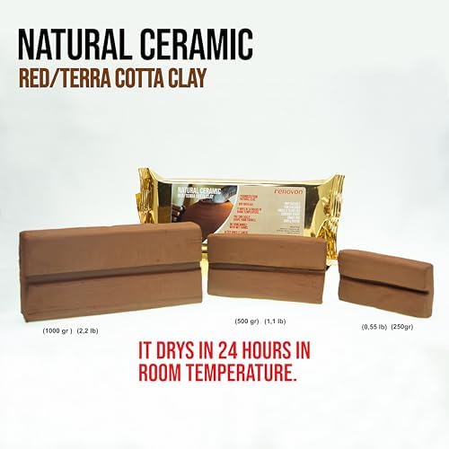 Alternative view of Seramik KİL Hamuru,Kırmızı/TerraCotta 1000 gr(1 KG) Fırınlamaya Gerek Olmayan Güzel Sanatlar Figür heykel Modelleme Oyun ve Montessori sınıfları için toksik olmayan doğal Kil