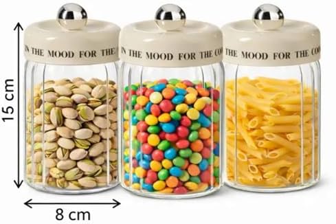 Alternative view of 3’lü Cam Kavanoz Seti 450 ml – Hava Geçirmez Kapaklı, Çok Amaçlı Saklama Kabı