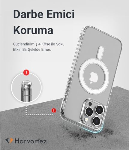 iPhone 14 Pro Max MagSafe ile Uyumlu ŞEFFAF, Manyetik Kılıf, Kablosuz Şarj Desteği, Ultra Berrak Kapak, 1'e 1 Uyumlu, Çevre Dostu Malzeme, Güçlü Koruma, Optimal Case (Şeffaf) - Görsel 2