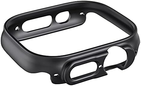 Apple Watch Ultra ile Uyumlu 49mm ile uyumlu PC Çerçeve Tam Koruyucu Kılıf, Apple Watch Ultra için 49mm Köşeleri Kapatan Koruyucu Siyah
