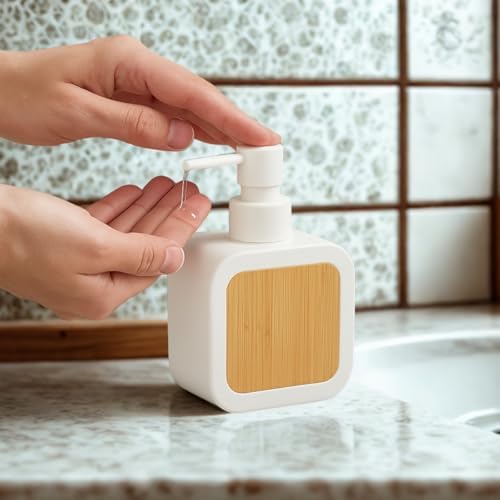 Alternative view of Mat Antrasit Sabunluk | Ahşap Desenli Lüks, Ergonomik Tasarım, Ahşap Dispenser (Beyaz)