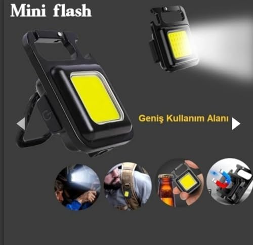 Mini Manyetik LED Kamp Lambası, 30 LED, 3 Mod, Şarj Edilebilir, Anahtarlık, Oto Tamir Lambası