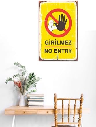 Alternative view of Girilmez No Entry Retro Vintage Ahşap Mdf Tablo