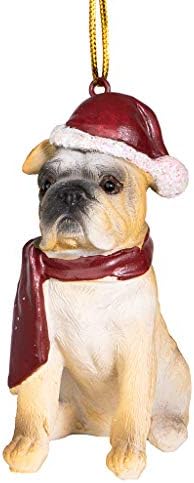Design Toscano JH576304 Noel Noel Bulldog Tatil Köpek Süsleri, Tam Renkli - Görsel 3