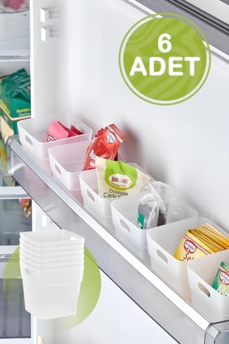 Alternative view of Mithra Life 6 Adet Şeffaf Buzdolabı Kapak İçi Düzenleyici ve Banyo Organizer, Çok Amaçlı Mutfak Çekmece Düzenleyici Seti, MIT1103