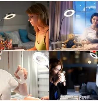 Çok Fonksiyonlu Akrobat Masa Lambası Şiddeti Ayarlanabilir Dim Ayarlı 3 Farklı Işık Rengi Beyaz Kasa
