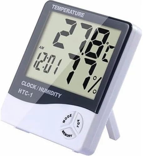 Dijital LCD Elektronik Alarm Saat Termometre Higrometre Hava İstasyonu Kapalı Alan Masa Saati Beyaz Siyah
