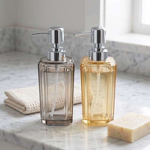 1 Adet Premium Akrilik Sıvı Sabunluk - Kristal Kesim Şık Banyo ve Mutfak Sabunluğu (Asorti Renk/Model Gönderimi) (UZUN MODEL) - Görsel 3
