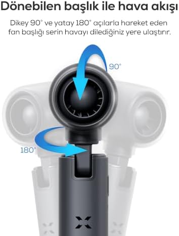 Alternative view of Xenon Smart El Vantilatörü | Taşınabilir 14000 RPM 7 Saat Şarjlı 5 Kademe Mini Fan X6101 (Gri)