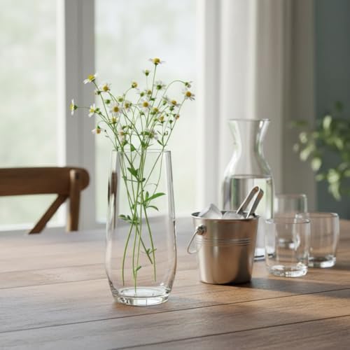 Alternative view of 6 Adet 550 ml Şeffaf Cam Meşrubat Bardağı - 6'lı Set Minimalist Tasarım Geniş Hacimli Su, Kokteyl ve Soğuk Kahve Bardağı