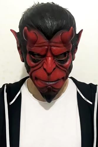 Alternative view of Halloween Maske Hellboy Kırmızı Boynozlu