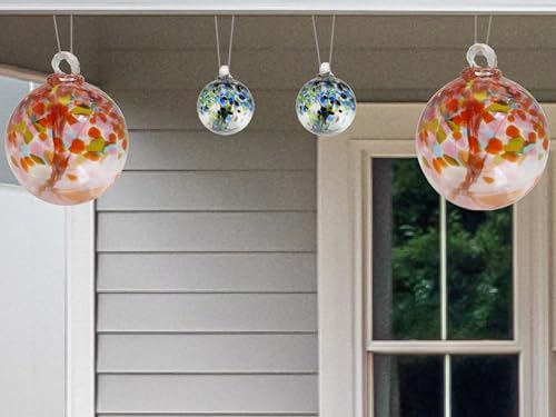 Dale Tiffany El Üflemeli Cam, 7,62 cm Çapında Büyülü, Hayat Ağacı Koleksiyonu, Cadı Küre Asılı Bahçe İç/Dış Mekan Dekoratif Süs Bakan Top