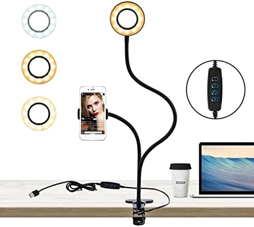 Alternative view of Led Ring Light Youtuber Makyaj Akrobat Led Halka Işık Kuaför, Halka Video ışığı, canlı aramalar için ışık kaynağı Lamba,Telefon Tutuculu stand ışıklı, ışık desteği sarı beyaz gün ışığı JD-01
