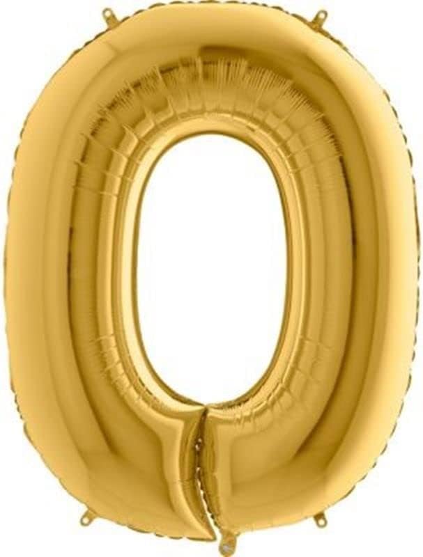 0 Rakamlı 16 İnç Gold Renk Folyo Balon 36 CM (Altın)