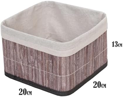 Alternative view of Bambu Çok Amaçlı Saklama Kutusu Düzenleyici Kare Organizer, Dekoratif Bambu Düzenleyici GRİ (20x20x13cm)