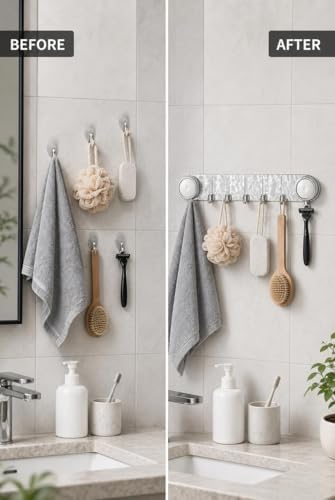 Vakumlu Yapışkanlı Askılık Güçlü Duvar Askısı Delme Gerektirmez Mutfak Banyo Havlu Askılığı Su Geçirmez Çok Amaçlı Organizer Askı