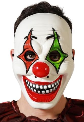 Cadılar Bayramı Halloween Maske Palyaço Kırmızı Yeşil