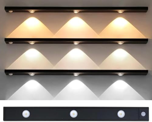 Akasya Sensörlü Şarjlı Kabin Altı LED Aydınlatma, HeroLed 40cm Ultra Slim Siyah, 3 Farklı Işık Rengi (Gün Işığı/Ilık Beyaz/Beyaz), Kademesiz Dimmerli, Mıknatıslı, Mutfak, Gardırop, Gece Lambası - Görsel 3
