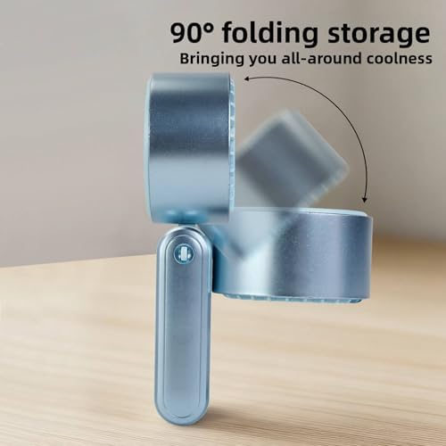 Alternative view of Mini El Fanı | 3 Hız Modu, 90° Ayarlanabilir, Boyun Askılı, 15 cm Kompakt Taşınabilir Fan, USB Şarjlı, Seyahat, Ofis ve Günlük, Serinletici Etki, YM88265 (Yeşil)
