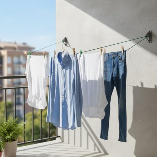 10 Metre PVC Kaplı Çelik Çamaşır İpi – Dayanıklı, Paslanmaz, Kopmaya Karşı Güçlü – Balkon, Bahçe ve Banyo Kullanımı