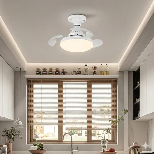 Alternative view of Dolunay Fanlı LED Ampul - 72W 7850 Lümen - 3 Renk Yanma Modlu (Beyaz, Gün Işığı, Natural) - Uzaktan Kumandalı, Cata Dimlenebilir Hayalet Pervaneli Tavan Vantilatörü ve Aydınlatma