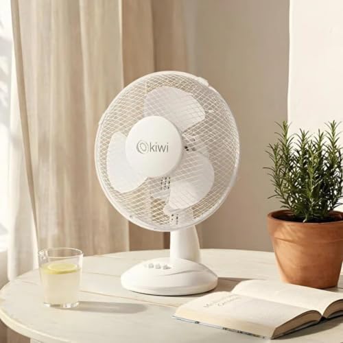 Alternative view of Masaüstü Vantilatör 23 cm Fan Çapı, 3 Kademeli Hız Ayarlı, Salınım Fonksiyonlu, Sessiz Çalışan Kompakt Mini Fan, Ev Ofis Masa Üstü Kullanım için Beyaz Vantilatör