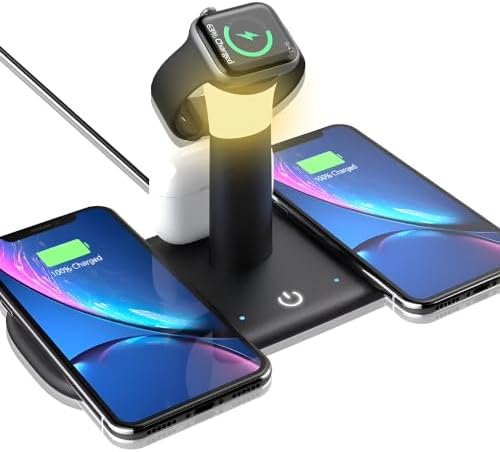 BW02 Apple Kablosuz Wireless Hızlı Şarj Standı Iwatch Airpods iPhone 11 11 Pro 12 12 Pro 13 13 Pro Xs Xr 8  Uyumlu-Siyah