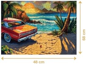 Sahildeki Araba 1000 Parça 2,2mm Kalınlık 48x68cm Profesyonel Hobi Puzzle Yapboz Serisi - Görsel 3