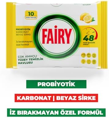 Çok Amaçlı Yüzey Temizlik Havlusu 10 Yaprak | Limon Yağlı | Beyaz Sirke & Karbonat - Görsel 3