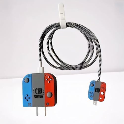 Alternative view of 18w-20w Şarj Adaptörü ile Uyumlu Nintendo Switch Tasarımlı Şarj Başlığı ve Şarj Kablo Koruyucu Set – Renkli