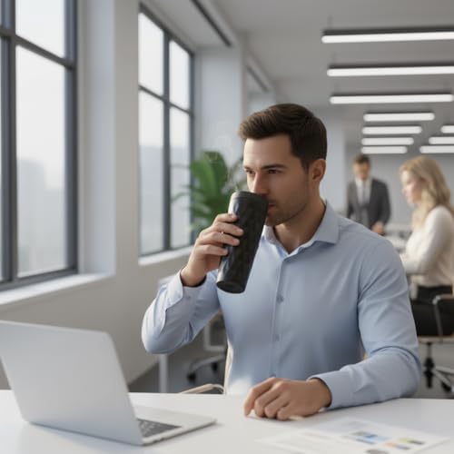 Alternative view of Paslanmaz Çelik Termos Kupa 400 ml | Petek Desenli, Vakum Yalıtımlı | 4-6 Saat Sıcak/Soğuk Tutma | Kilitli Kapak, BPA İçermez | Seyahat, Ofis, Spor İçin